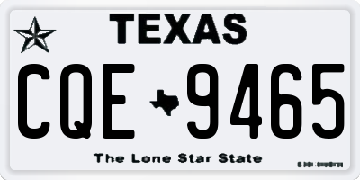 TX license plate CQE9465