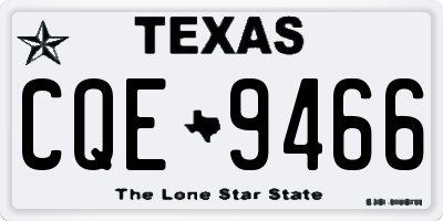 TX license plate CQE9466