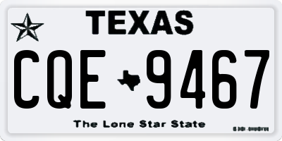 TX license plate CQE9467