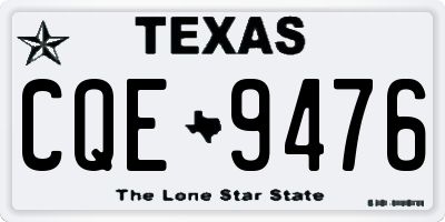 TX license plate CQE9476
