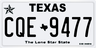 TX license plate CQE9477