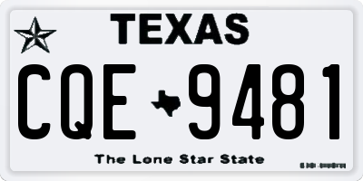 TX license plate CQE9481