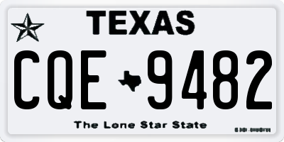 TX license plate CQE9482