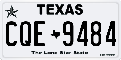 TX license plate CQE9484