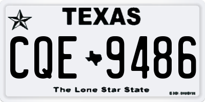 TX license plate CQE9486