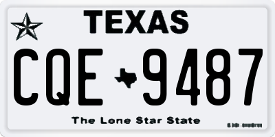 TX license plate CQE9487