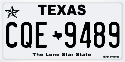 TX license plate CQE9489