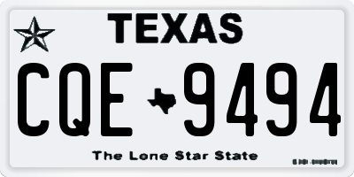 TX license plate CQE9494