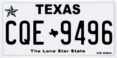 TX license plate CQE9496