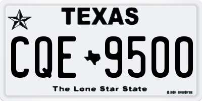 TX license plate CQE9500