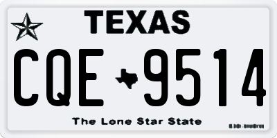 TX license plate CQE9514