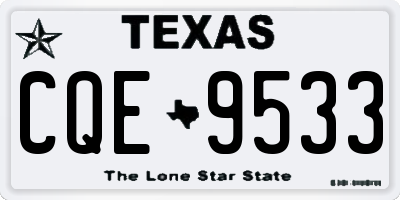 TX license plate CQE9533