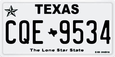 TX license plate CQE9534