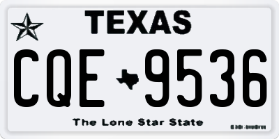 TX license plate CQE9536