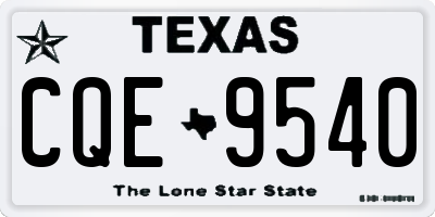 TX license plate CQE9540