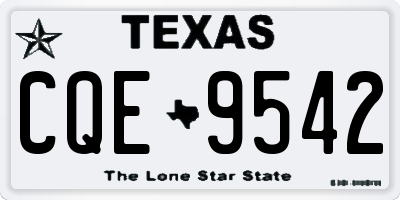 TX license plate CQE9542