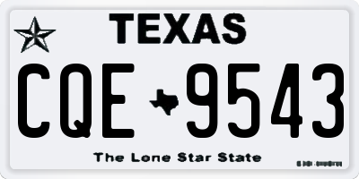 TX license plate CQE9543