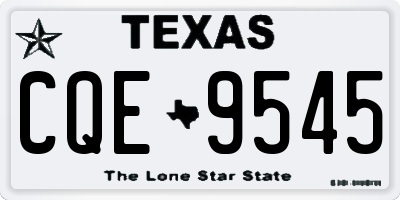 TX license plate CQE9545