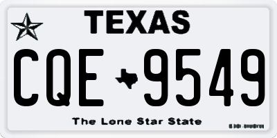TX license plate CQE9549