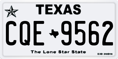 TX license plate CQE9562