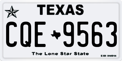 TX license plate CQE9563