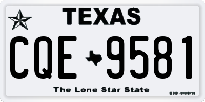 TX license plate CQE9581