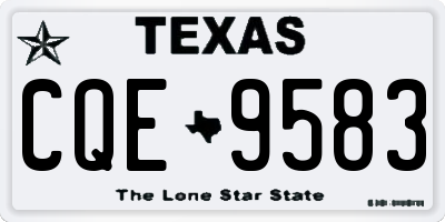 TX license plate CQE9583