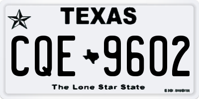 TX license plate CQE9602