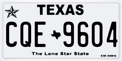 TX license plate CQE9604
