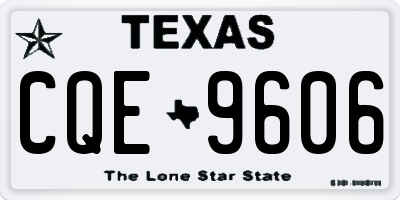 TX license plate CQE9606