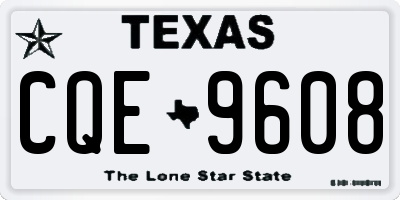 TX license plate CQE9608
