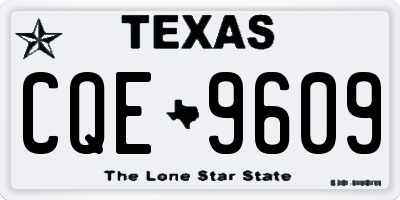 TX license plate CQE9609