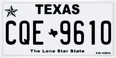 TX license plate CQE9610
