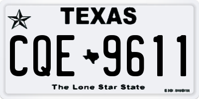 TX license plate CQE9611