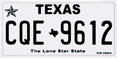 TX license plate CQE9612