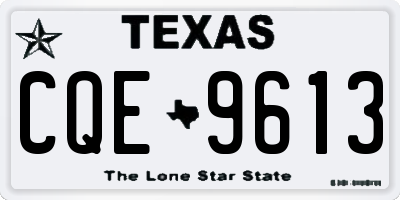 TX license plate CQE9613