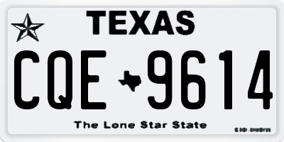 TX license plate CQE9614
