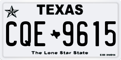 TX license plate CQE9615