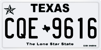TX license plate CQE9616