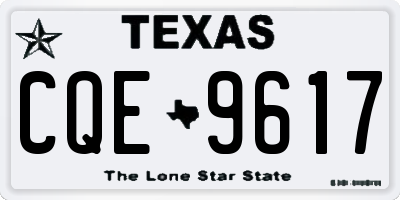 TX license plate CQE9617