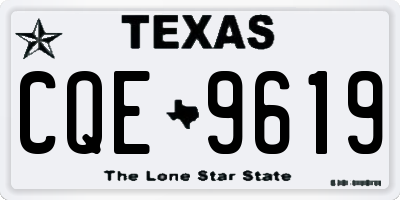 TX license plate CQE9619