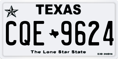 TX license plate CQE9624