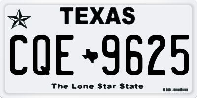 TX license plate CQE9625