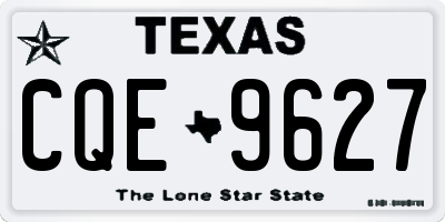 TX license plate CQE9627