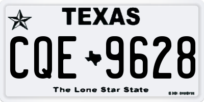 TX license plate CQE9628