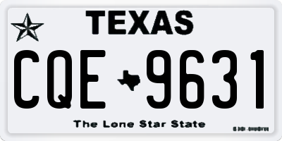 TX license plate CQE9631