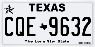 TX license plate CQE9632