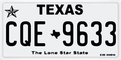 TX license plate CQE9633