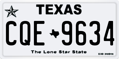 TX license plate CQE9634