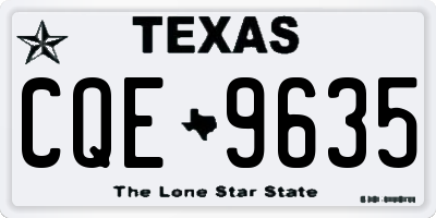 TX license plate CQE9635